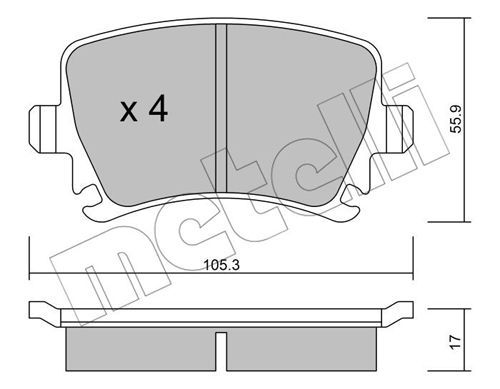 METELLI Комплект тормозных колодок, дисковый тормоз 22-0553-0