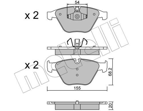 METELLI Комплект тормозных колодок, дисковый тормоз 22-0558-6