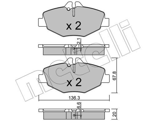 METELLI Комплект тормозных колодок, дисковый тормоз 22-0562-0