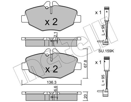 METELLI Комплект тормозных колодок, дисковый тормоз 22-0562-0K