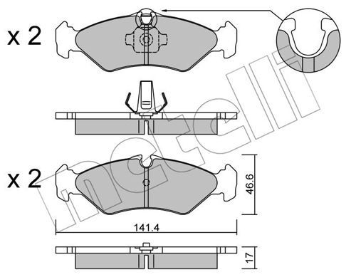 METELLI Комплект тормозных колодок, дисковый тормоз 22-0571-1
