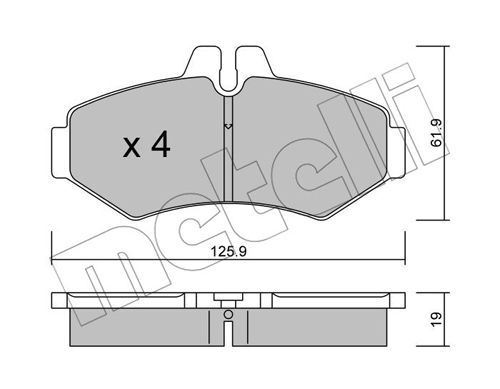 METELLI Комплект тормозных колодок, дисковый тормоз 22-0572-0