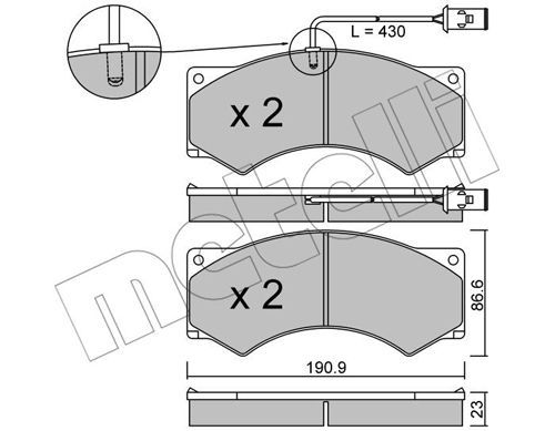 METELLI Piduriklotsi komplekt,ketaspidur 22-0579-2