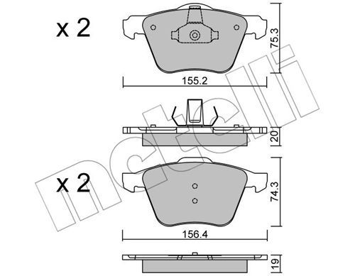 METELLI Комплект тормозных колодок, дисковый тормоз 22-0599-1