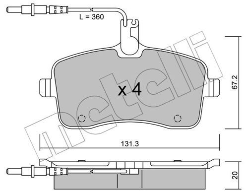 METELLI Комплект тормозных колодок, дисковый тормоз 22-0600-0