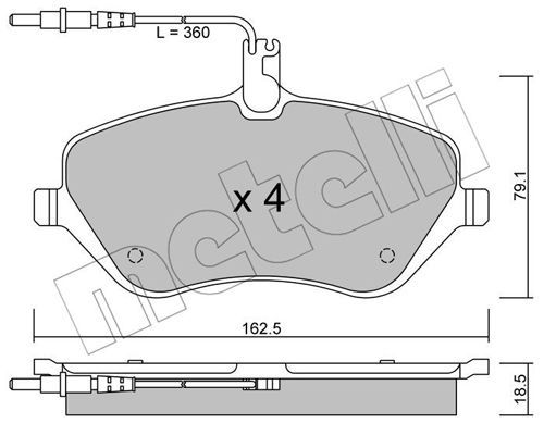 METELLI Piduriklotsi komplekt,ketaspidur 22-0601-0