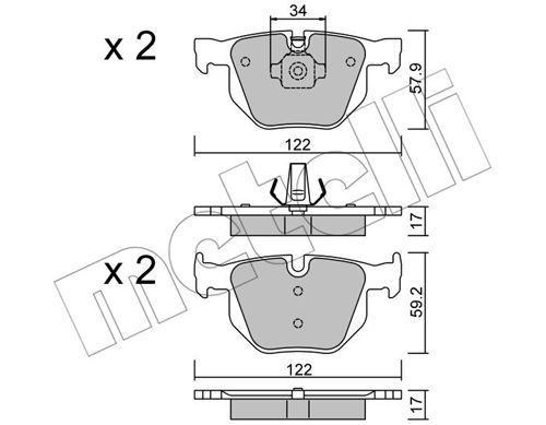 METELLI Комплект тормозных колодок, дисковый тормоз 22-0644-4