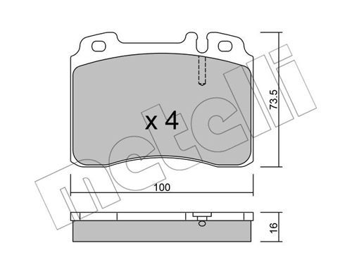 METELLI Piduriklotsi komplekt,ketaspidur 22-0667-1