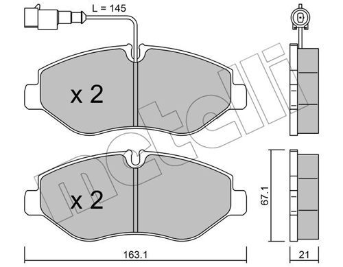 METELLI Комплект тормозных колодок, дисковый тормоз 22-0671-4