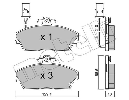 METELLI Комплект тормозных колодок, дисковый тормоз 22-0689-0