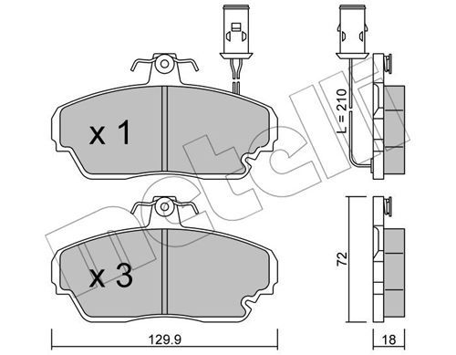 METELLI Piduriklotsi komplekt,ketaspidur 22-0690-0