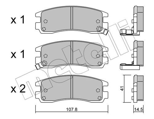 METELLI Комплект тормозных колодок, дисковый тормоз 22-0697-0