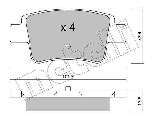 METELLI Комплект тормозных колодок, дисковый тормоз 22-0705-0