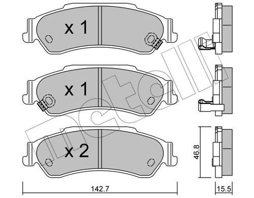 METELLI Piduriklotsi komplekt,ketaspidur 22-0722-0