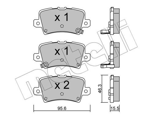 METELLI Piduriklotsi komplekt,ketaspidur 22-0729-0