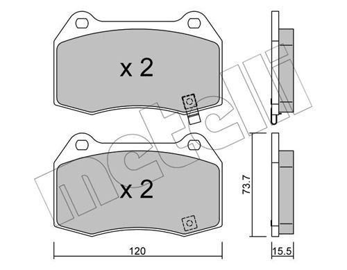 METELLI Piduriklotsi komplekt,ketaspidur 22-0738-0