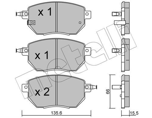 METELLI Piduriklotsi komplekt,ketaspidur 22-0741-0