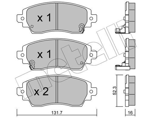 METELLI Piduriklotsi komplekt,ketaspidur 22-0750-0