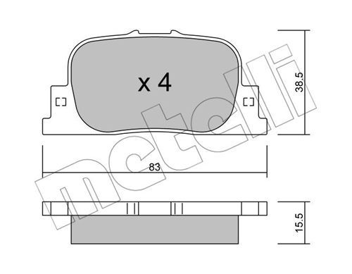 METELLI Комплект тормозных колодок, дисковый тормоз 22-0752-0