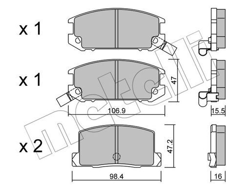 METELLI Комплект тормозных колодок, дисковый тормоз 22-0754-0