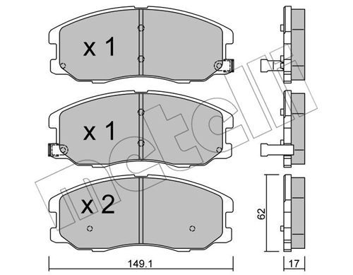 METELLI Piduriklotsi komplekt,ketaspidur 22-0778-0