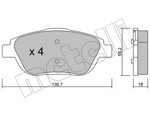 METELLI Комплект тормозных колодок, дисковый тормоз 22-0852-0