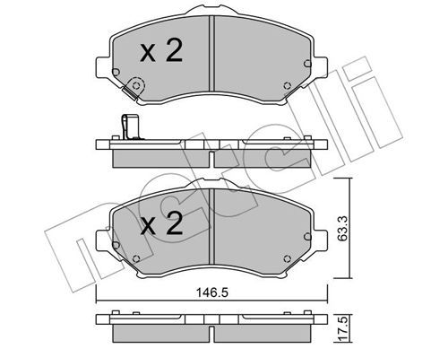 METELLI Комплект тормозных колодок, дисковый тормоз 22-0862-0