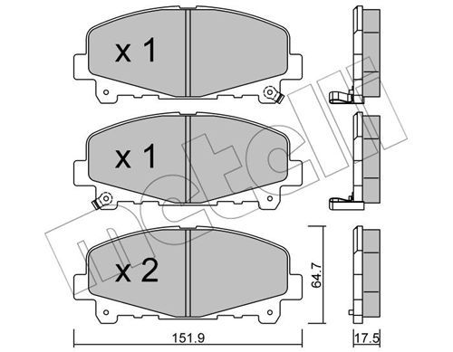 METELLI Piduriklotsi komplekt,ketaspidur 22-0867-0