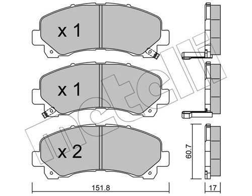 METELLI Комплект тормозных колодок, дисковый тормоз 22-0902-0