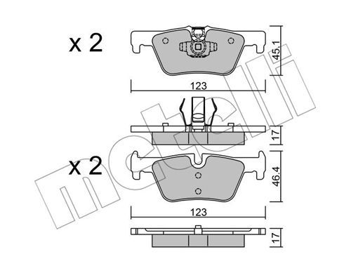 METELLI Комплект тормозных колодок, дисковый тормоз 22-0962-0