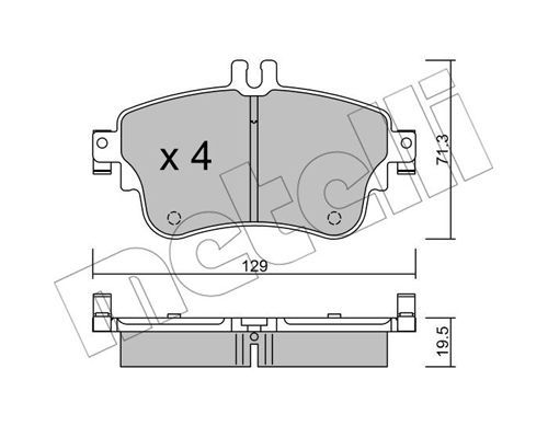METELLI Комплект тормозных колодок, дисковый тормоз 22-0964-0