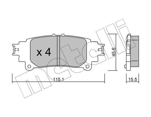 METELLI Комплект тормозных колодок, дисковый тормоз 22-0977-0
