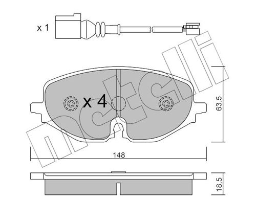 METELLI Piduriklotsi komplekt,ketaspidur 22-1280-0