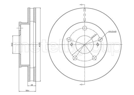 METELLI Тормозной диск 23-1481C