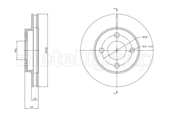 METELLI Тормозной диск 23-1808C