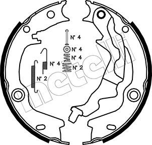 METELLI Piduriklotside komplekt,seisupidur 53-0187K