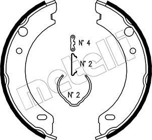 METELLI Комплект тормозных колодок, стояночная тормозная с 53-0477K