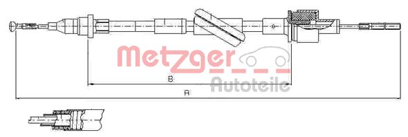 METZGER Трос, управление сцеплением 10.2444