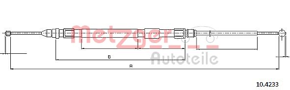 METZGER Тросик, cтояночный тормоз 10.4233