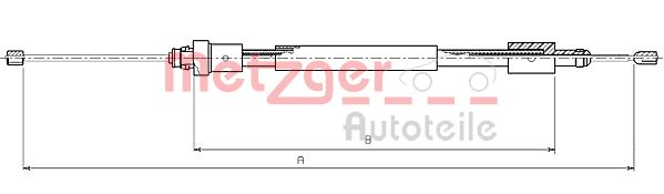 METZGER Тросик, cтояночный тормоз 10.4705