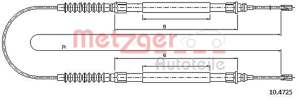 METZGER Тросик, cтояночный тормоз 10.4725
