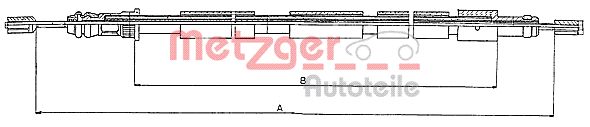 METZGER Тросик, cтояночный тормоз 10.6021