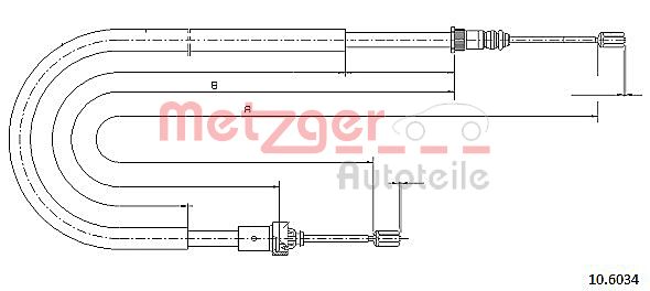 METZGER Тросик, cтояночный тормоз 10.6034