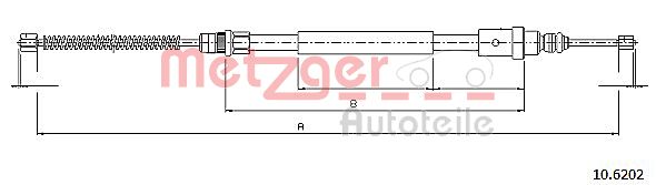 METZGER Тросик, cтояночный тормоз 10.6202