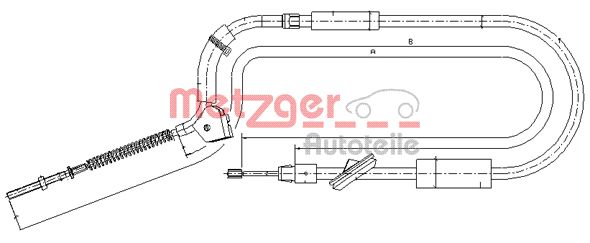 METZGER Тросик, cтояночный тормоз 10.9332