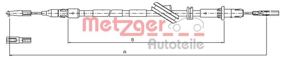 METZGER Тросик, cтояночный тормоз 10.9444