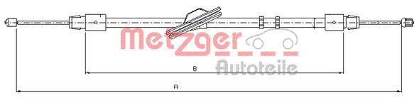 METZGER Тросик, cтояночный тормоз 10.9445