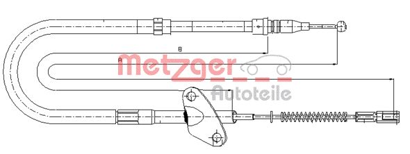 METZGER Тросик, cтояночный тормоз 10.9871
