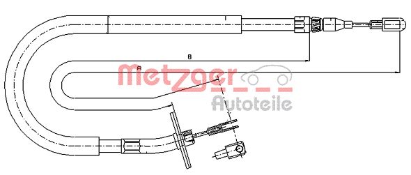 METZGER Тросик, cтояночный тормоз 10.9878