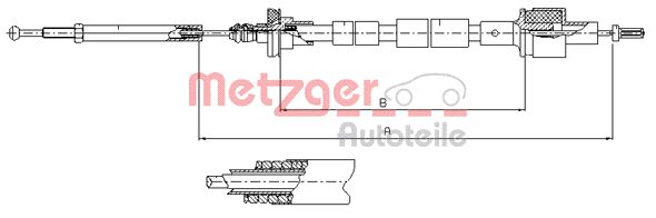 METZGER Трос, управление сцеплением 11.2435